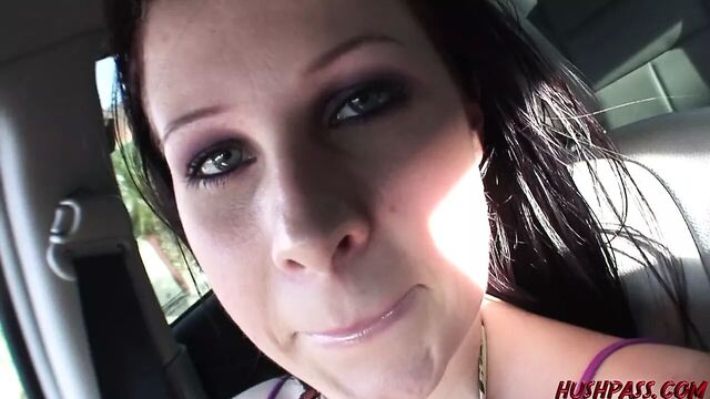 Busty Gianna Michaels sucks dick in a van then is fucked